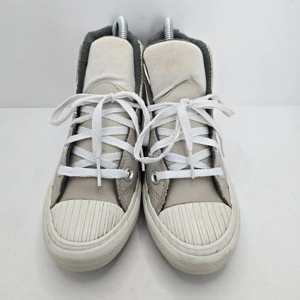 Converse | CTAS Bershire tan monochrome leather Gorpcore hi-top sneakers KIDS 1